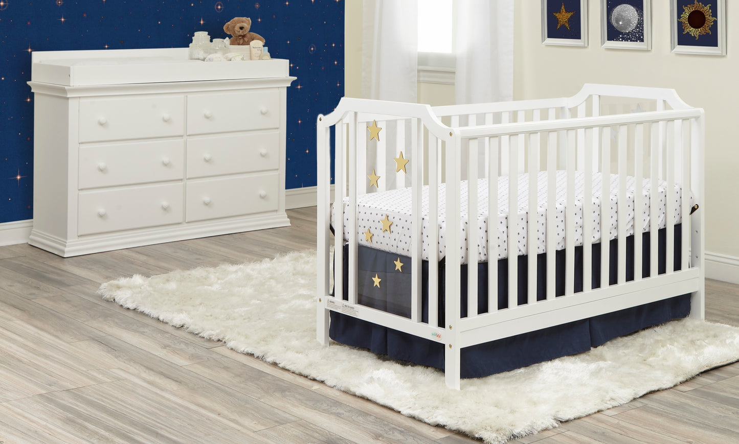 Semiocthome Celeste 3-in-1 Convertible Island Crib White
