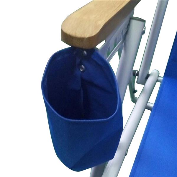 Semiochtome Portable High Strength Beach Chair with Adjustable Headrest Blue