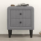 Upholstered Wooden Nightstand with 2 Drawers,Fully Assembled Except Legs and Handles,Velvet Bedside Table-Gray