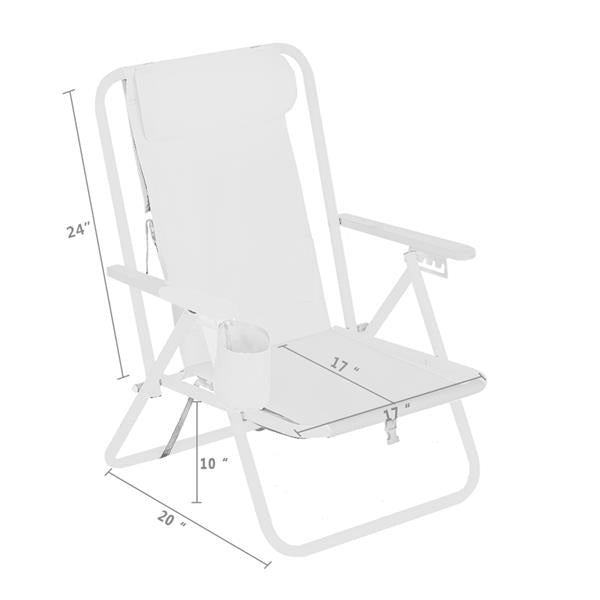Semiochtome Portable High Strength Beach Chair with Adjustable Headrest Blue