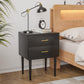 Algherohein Classic Morden Nightstand with 2 Drawers for Bedroom