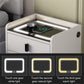 Nightstand with Wireless Charging Station,USB Charging and Adjustable LED Lights, Modern End Table with 2 Drawers for Bedroom,White