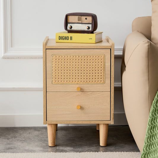 Modern simple storage cabinet MDF Board bedside cabinet rattan bedside cabinet Small household furniture bedside table